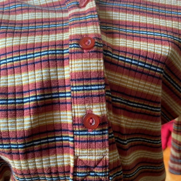 Vintage No Comment striped short sleeve button tee - Picture 5 of 5